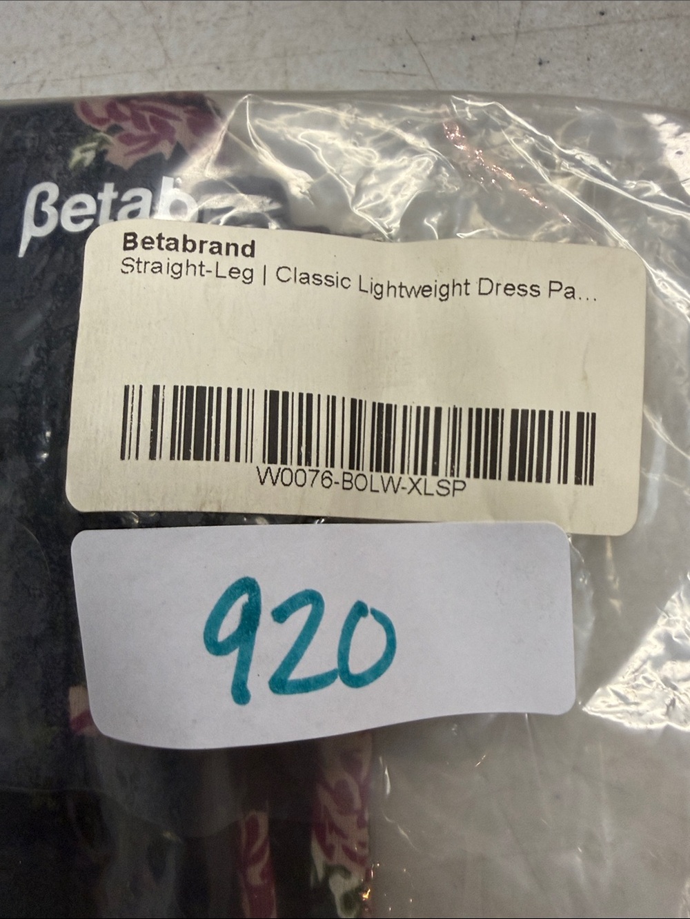 Betabrand Black Bouquet Floral Straight Dress Pant Yoga Pants XL Short Petite - Picture 4 of 5